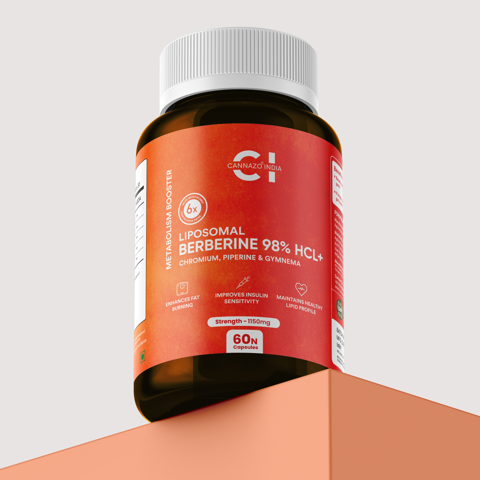 Liposomal Berberine 98% HCL+ (60 capsules) - Image 2